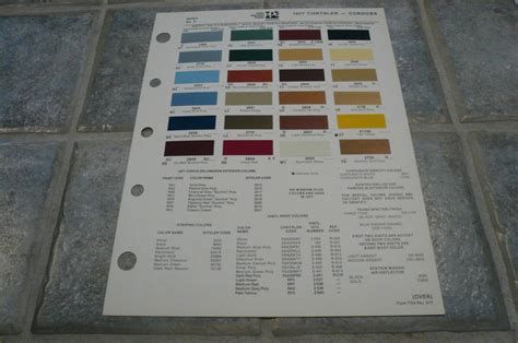 1977 Chrysler Ditzler Ppg Color Chip Paint Sample Cordoba Ebay