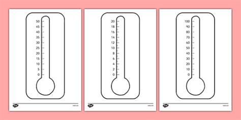 Printable Blank Thermometers Multiples Of 2 5 And 10 Twinkl