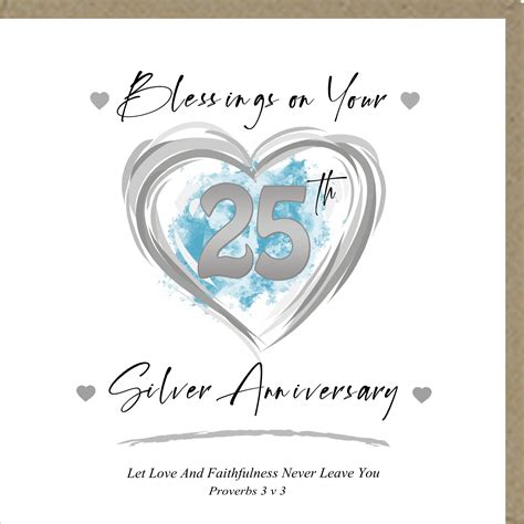 Blessings On Your Silver Anniversary Greetings Card The Christian Shop
