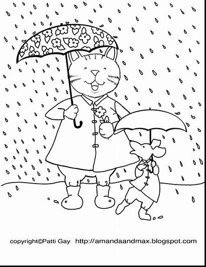 Weather Coloring Pages Sunny Rainy Printable Cloudy