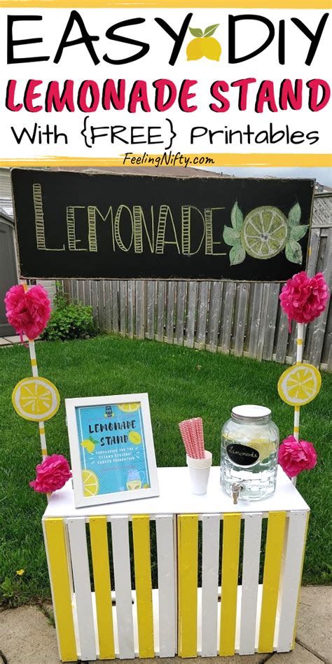 diy lemonade stand that s super easy to make with free printables signs