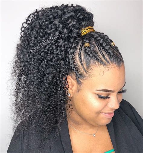 Cornrows To Curly Ponytail Natural Hair Styles Braided Hairstyles