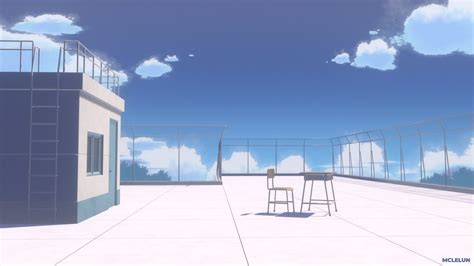 Anime Rooftop Background Night House With Tile Brown Roof