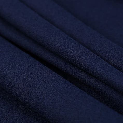Navy Blue Silk Wool Fabric Wool Crepe Solid Color Fashion Etsy