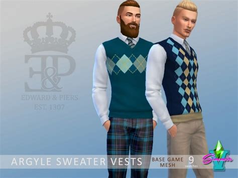 Argyle Sweater Vests By Simmiev At Tsr Sims 4 Updates