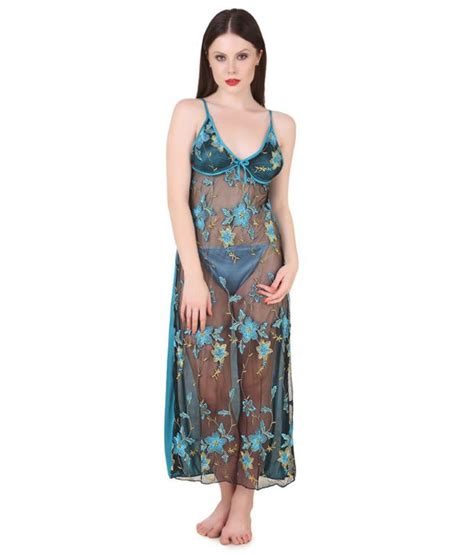 Buy Masha Blue Satin Nighty Online At Best Prices In India Snapdeal