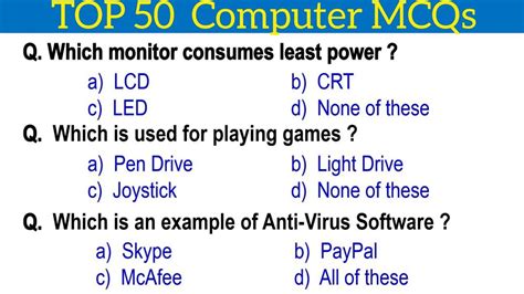 Computer Mcqs Questions And Answers Computer Mcqs Youtube