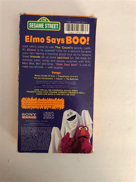 Sesame Street Elmo Says Boo Vhs Tested Rare Vintage Collectible Ships