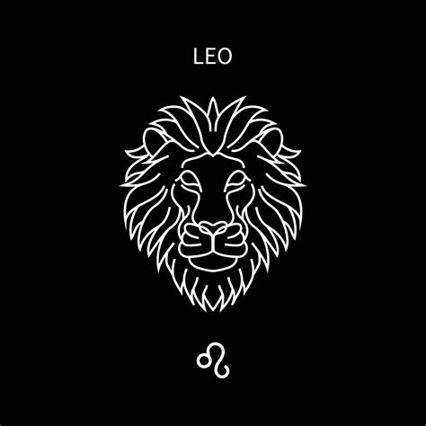 leo horoscope symbol in twelve zodiac constellation. a flat line zodiac