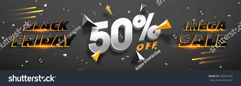 3d Lettering Black Friday Mega Sale With 50 Off Creative Glowing