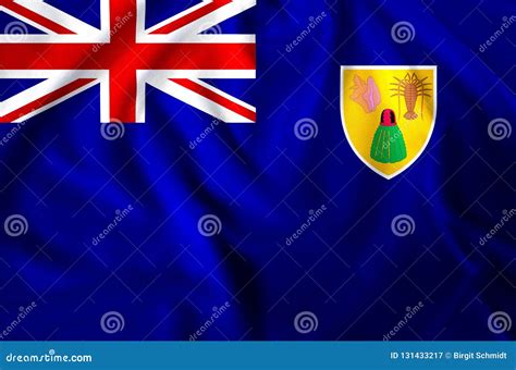 Turks And Caicos Islandsflaggenillustration Stock Abbildung