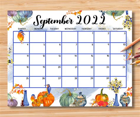 Editable September 2022 Calendar Customize And Print