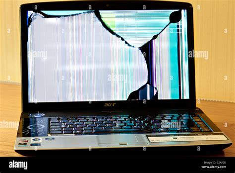 Dropped Laptop Causing Damage To Casing And Breaking Lcd Screen Stock