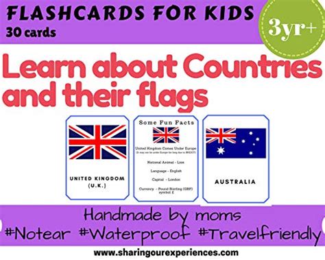 Buy Soe Store Countries And Flags Flashcards For Kids Perfect For