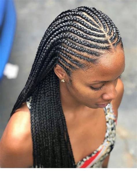 Black braided hairstyles for thin hair. Tribal braids @africanside | African hair braiding styles ...