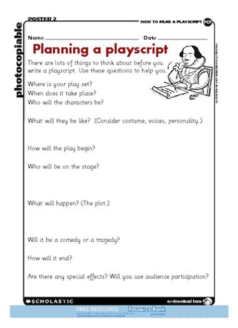 Template For Writing A Play Script For Kids