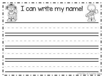 I've made a point to keep each sentence short enough to fit on one line so your children can see the whole picture. Name Writing - I Can Write My Name | Name writing practice ...
