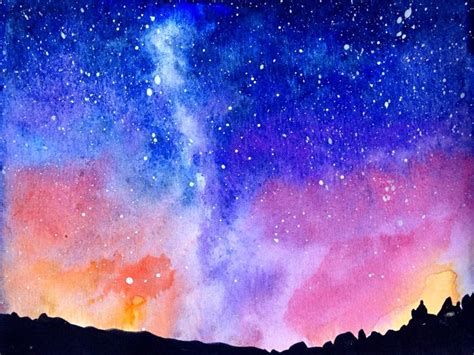 Starsgalaxyseriesin Watercolour Galaxy Painting Watercolor Galaxy