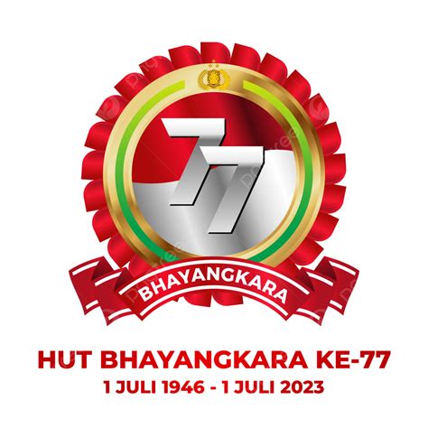 Das Offizielle Logo Zum 77 Bhayangkara Jubiläum Im Jahr 2023 Vektor
