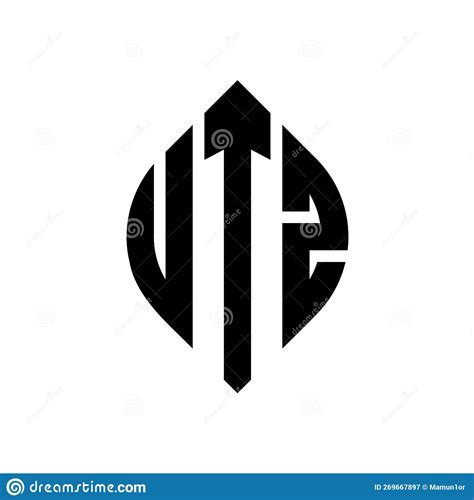 Utz Circle Letter Logo Design With Circle And Ellipse Shape Utz