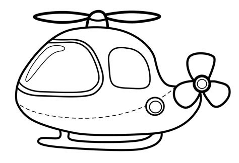 Gambar Mewarnai Gambar Helikopter Untuk Anak