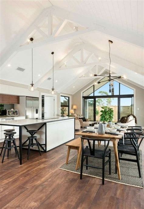 Inspiring Modern Farmhouse Kitchen Decor Ideas Vaulted Ceiling Kitchen Vaulted Ceiling