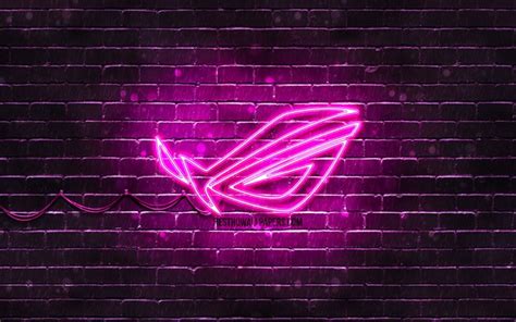 télécharger fonds d écran rog violette logo 4k violet brickwall republic of gamers rog logo