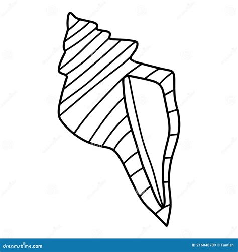 Hand Drawn Single Doodle Seashell Vector Illustration Stock Vector