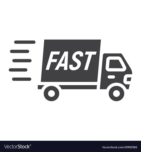 Fast Shipping Glyph Icon Delivery Truck Royalty Free Vector