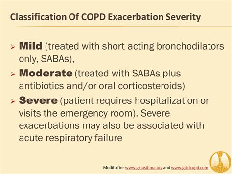 Classification Of COPD Exacerbation Severity Moderate And Severe