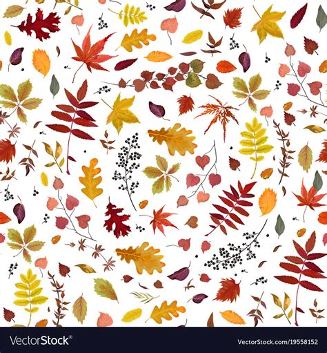 Seamless Autumn Pattern With Leaves Royalty Free Vector