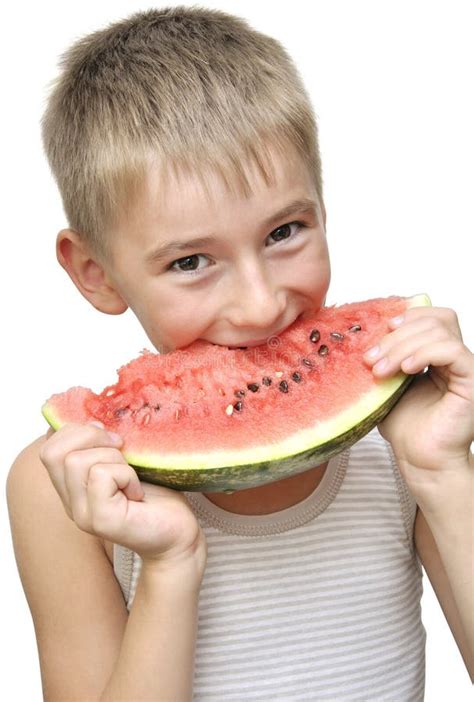 Boy Eating Watermelon Stock Photo Image Of Food Juice 20758214