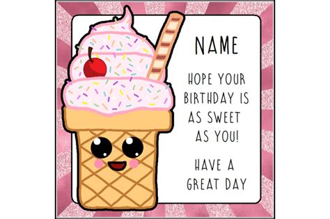 Ice Cream Birthday Card Funny Card Birthday Greetings Food Etsy Uk
