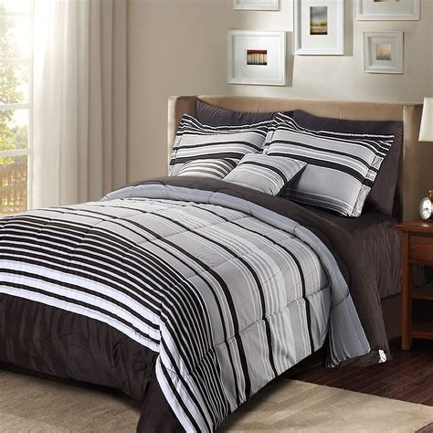 Comforter sets add a great sense of style and comfort to your bedroom. Luxury Stripe Bedding 8 Piece Comforter Set Striped ...