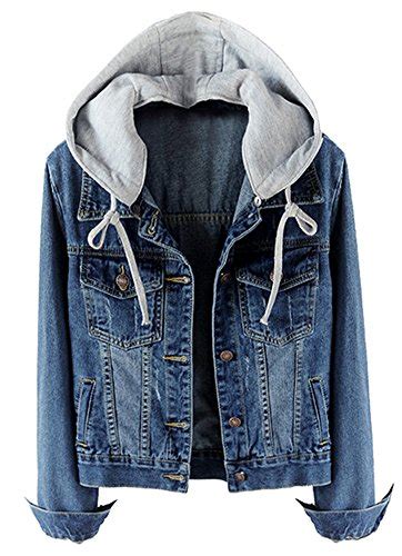 Jean Jacket With Hoodie Top Hooded Jean Outfit Collection