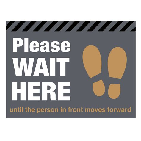Please Wait Here With Symbol Distancing Floor Graphic Catersigns