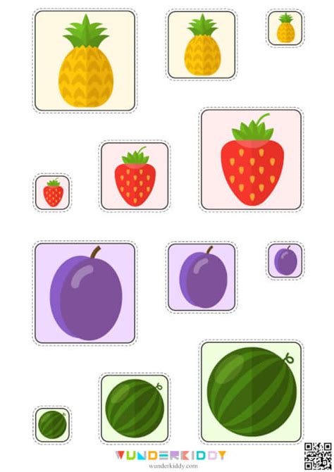 Printable Fruit Sorting By Size Activity For Kindergarten