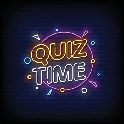 Quiz Time Neon Signs Style Text Vector Vector Art At Vecteezy