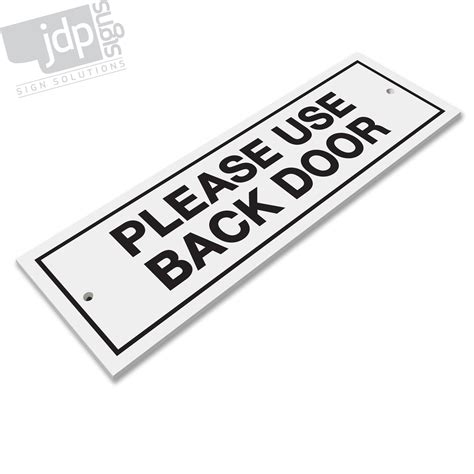 Please Use Back Door 3mm Rigid Pvc Board Sign 21 Colours Etsy