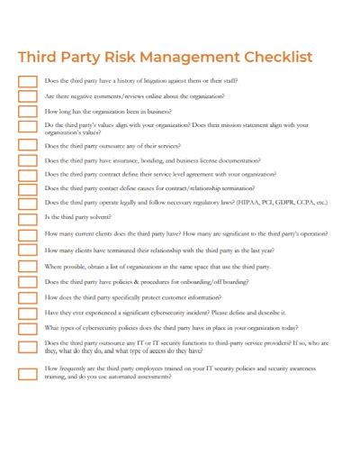 Third Party Risk Assessment Template