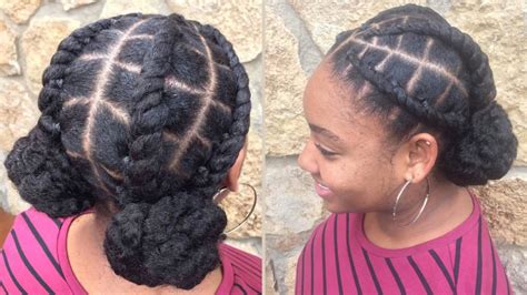 When most think of natural hair, they typically think beautifully full, wild and robust afros. Edgy Space Buns | Protective Styling 4C Natural Hair (As ...