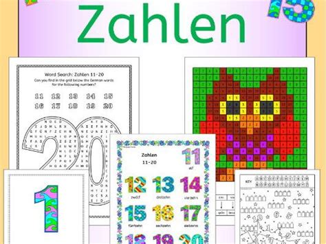 German Numbers Zahlen Activities Puzzles Bingo Flashcards