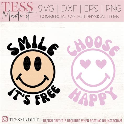 Smiley Face Svg Choose Happy Svg Tess Made It