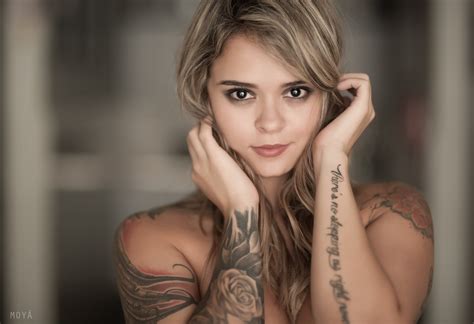 2048x1403 women face tattoos blonde portrait wallpaper coolwallpapers me