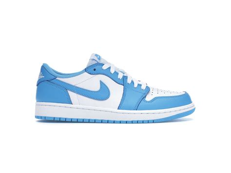 The shoe brings genuine university blue leather to the ankle, heel, toe and outsole, black on the swoosh and collar and contrasts it with a white quarter. Giày Nike Air Jordan 1 Low SB UNC nam nữ - Khogiaythethao.vn™