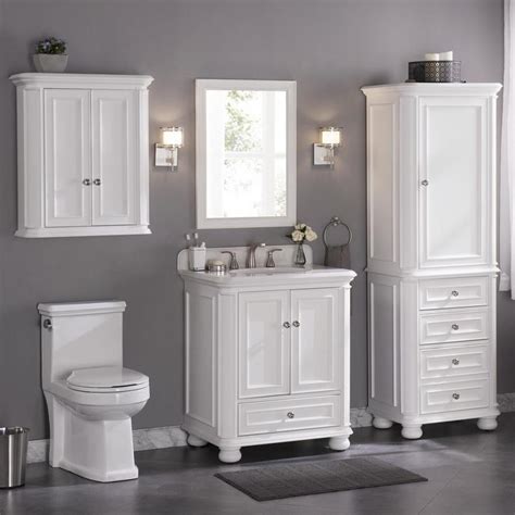 Scott Living Wrightsville 30 In White Single Sink Bathroom Vanity With