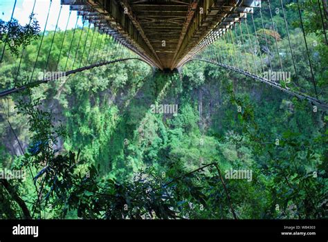 Suspended Bridge On La Reunion Island Stock Photo Alamy
