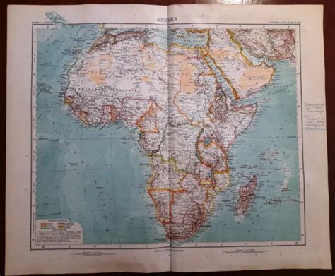 Carta Geografica Antica Africa Coloniale Pre 1a Guerra Mondiale 1906