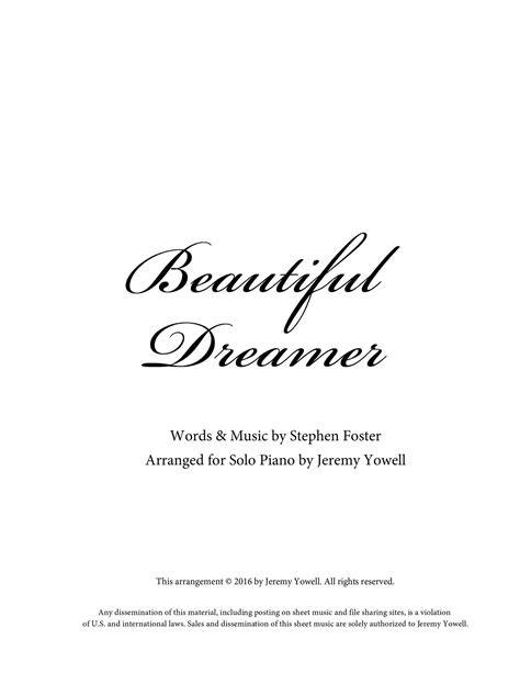 Beautiful Dreamer — Jeremy Yowell