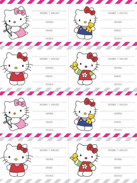Etiquetas Escolares Hello Kitty Para Imprimir Gratis Imagui Más